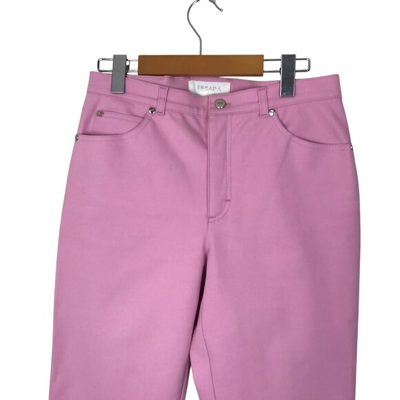 NWOT Escada Pink Women's Pants High Rise 5 Pocket Zip up Size 38 - Picture 2 of 8